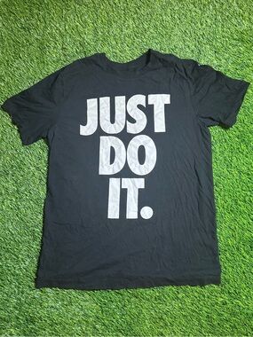 Used Nike “Just Do It” Black T- Shirt Size Small - Men’s with condition issues